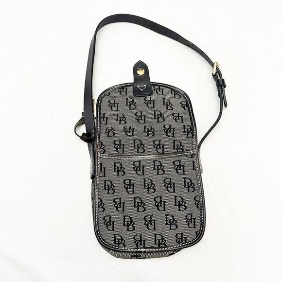 Dooney and Bourke Small North South Jaquard Printed Crossbody Handbag Black/Gray - Picture 5 of 5